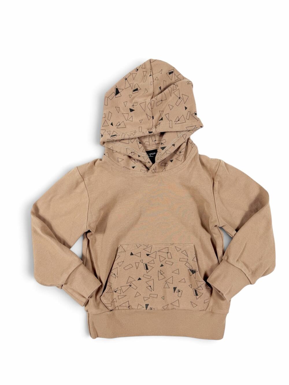 Little Bipsy Collective Geometric Print Sweatshirt Hoodie Tan Size 2-3